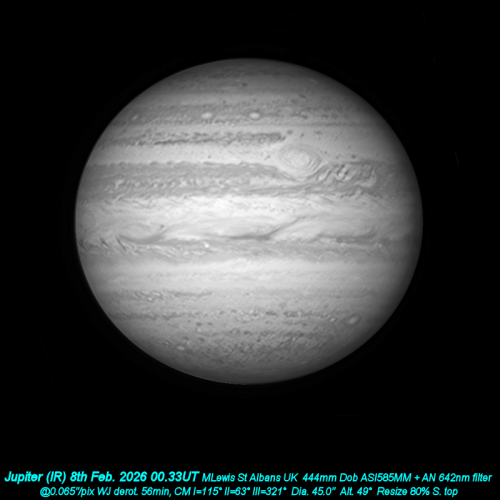 Jupiter 8th Feb 2026 IR