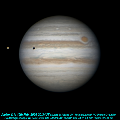 Jupiter & Io 15th Feb 2026 OSC