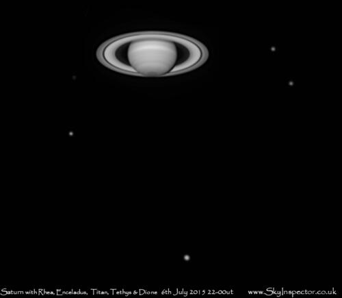 Saturn  Moons 6th July 2015 RGB