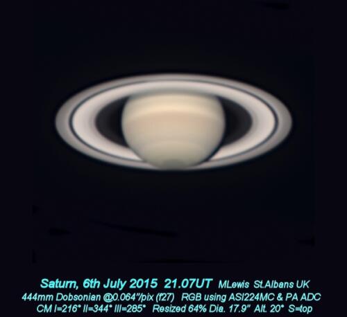 Saturn 6th July 2015 RGB