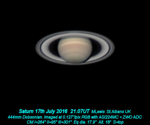 Saturn 17th July 2016 RGB